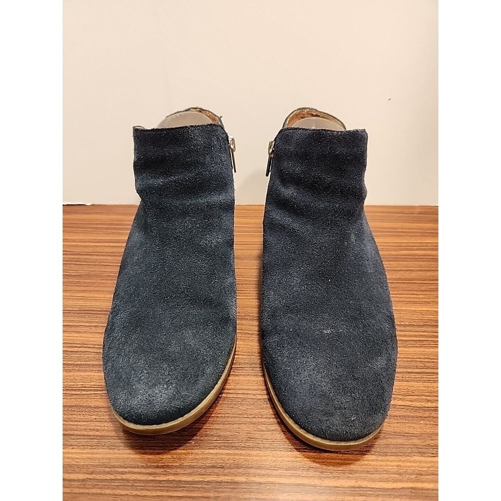 Vionic Joy Millie Ankle Boots Booties Shoes Womens Size 9.5 US Blue Suede Zip Up